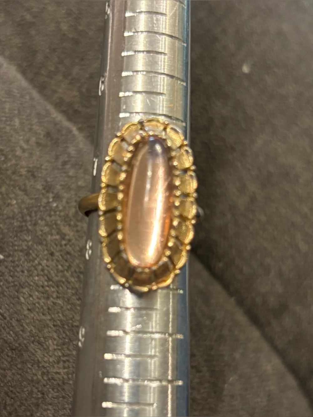 Vintage Signed Sarah Cov elegant adjustable cocktail  Cabochon Oval Ring